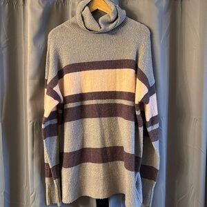 Sweaty Betty Striped Turtleneck Sweater XL NWOT